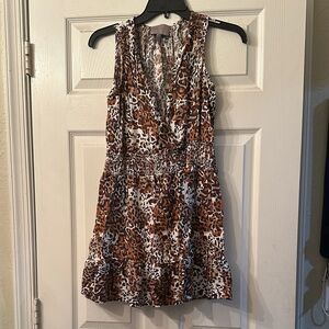 For Cynthia Beachwear Animal Print Mini Dress Swimsuit Cover